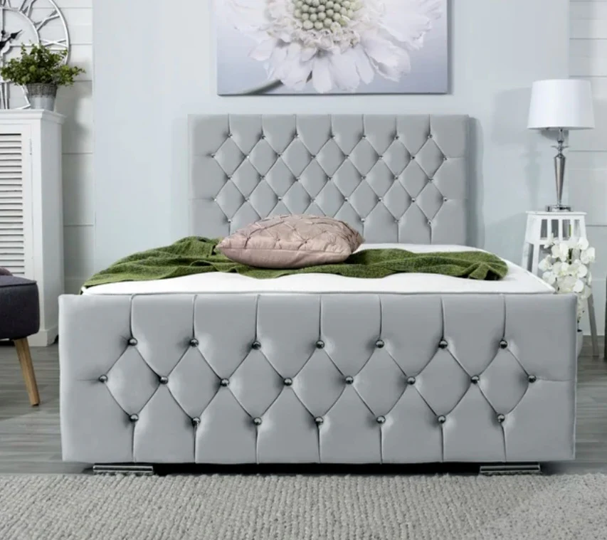 Florida Bed Diamonds Headboard UK - Side view of premium florida from Newcastle Beds UK